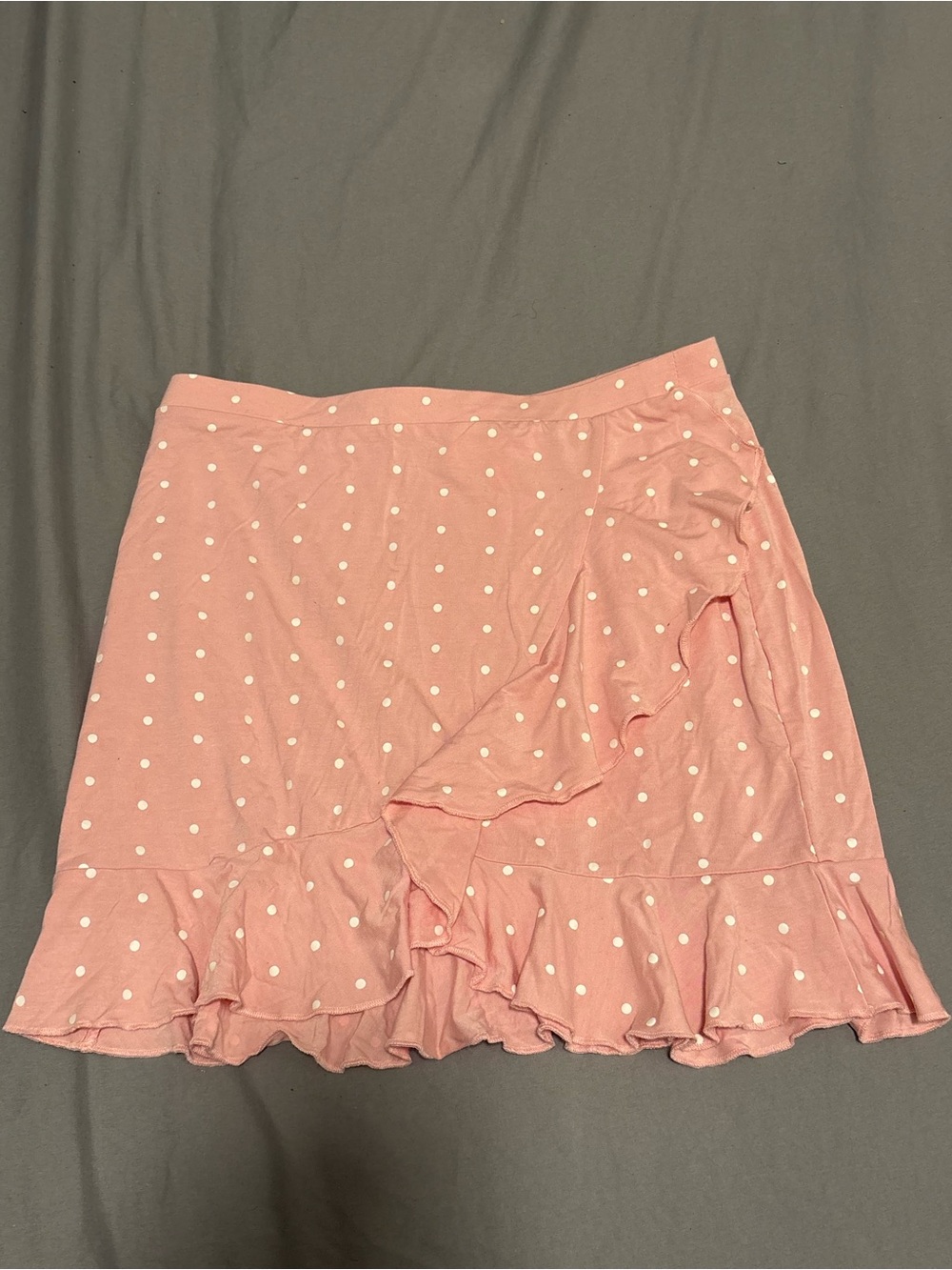Sugar Thrillz Pink Polka Dot Ruffle Mini Skirt- never worn